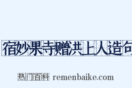 宿妙果寺赠洪上人造句是什么意思的图片